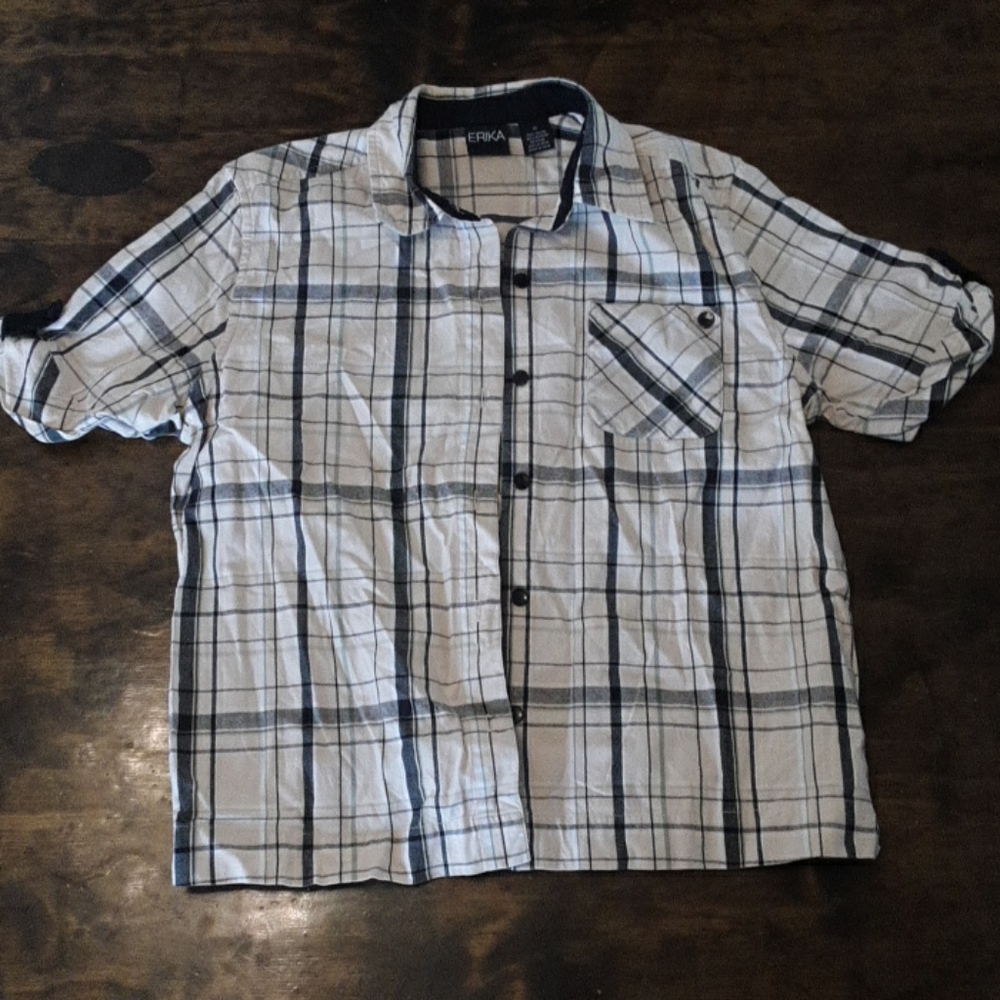 Erika short sleeve button-down top